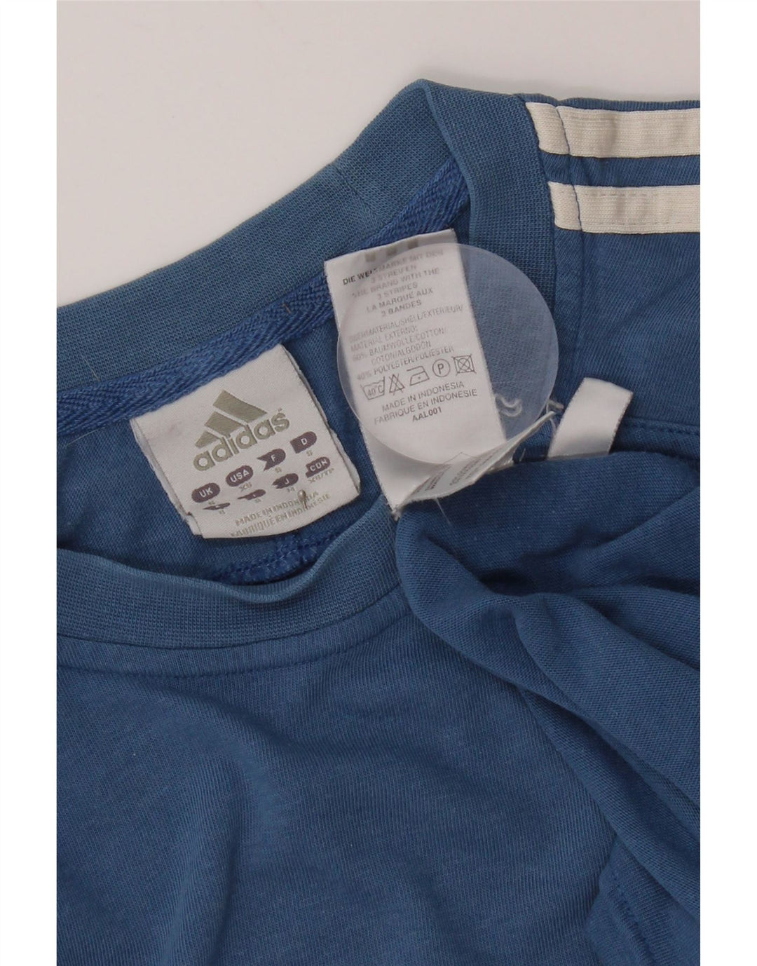 Adidas Męski T-Shirt Top Mały Niebieski Bawełniany