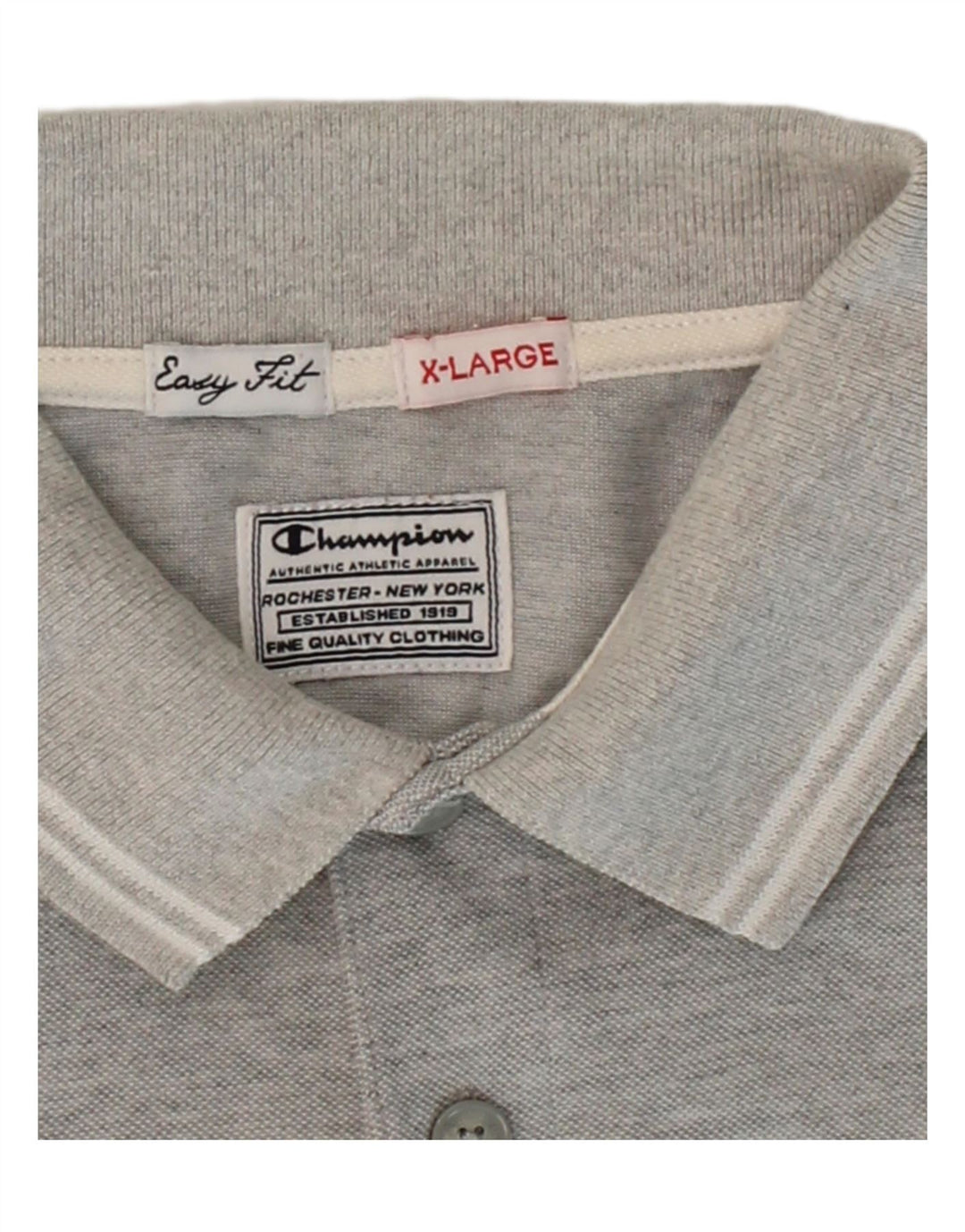 CHAMPION Mens Easy Fit Polo Shirt XL Grey Cotton Vintage Champion and Second-Hand Champion from Messina Hembry 