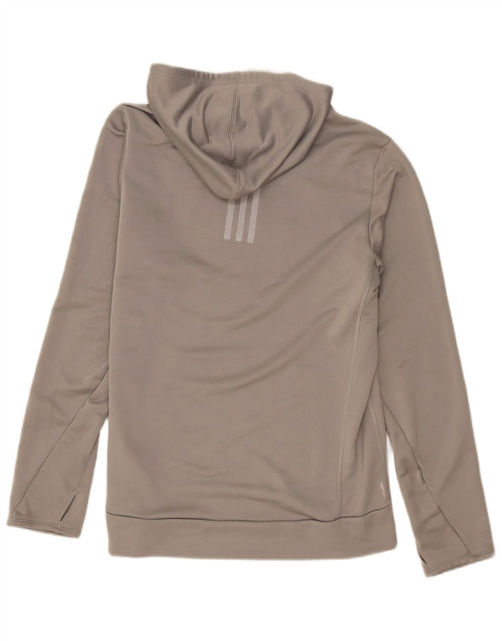 Męski sweter z kapturem ADIDAS Climalite, średnioszary, poliestrowy