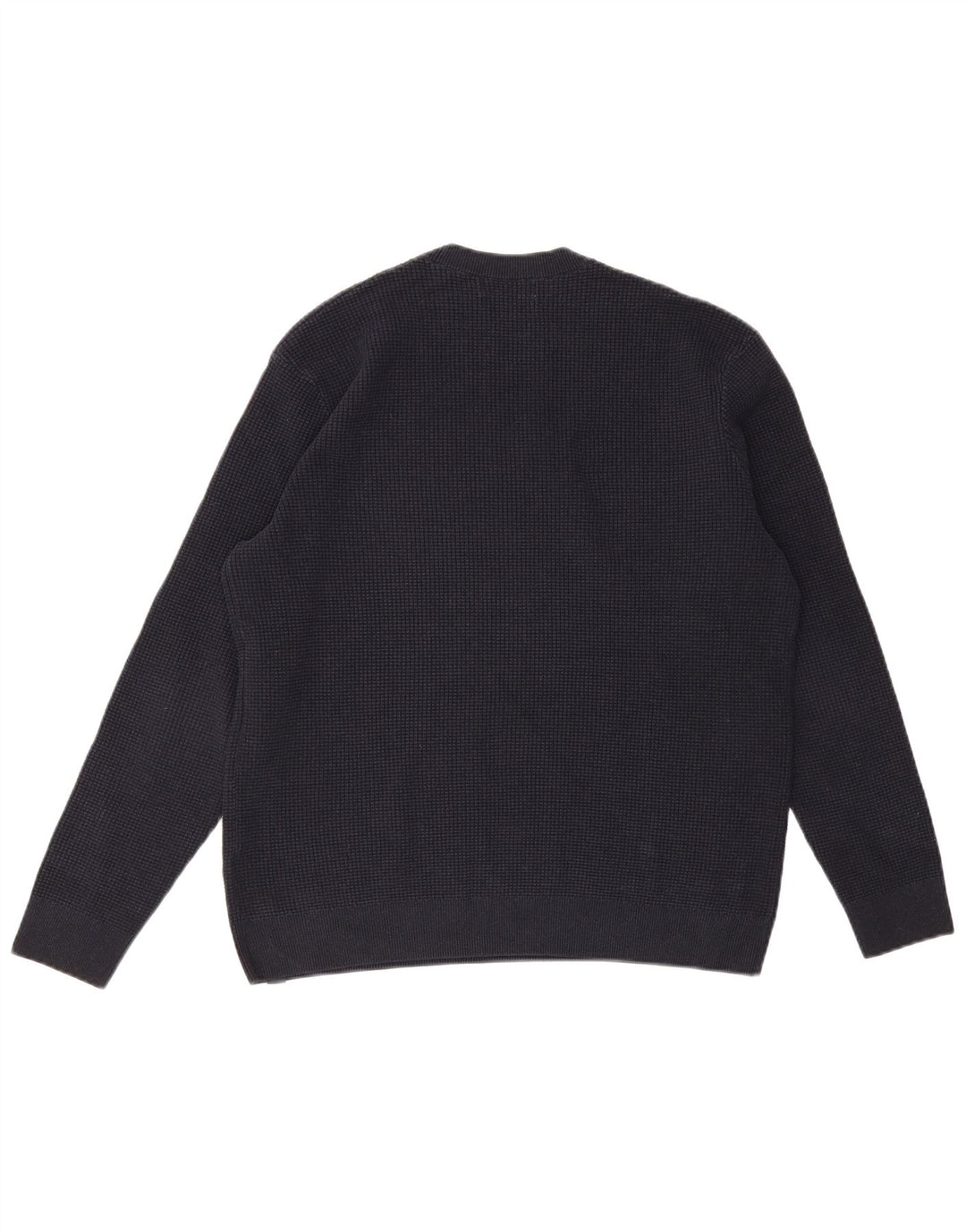 MARKS & SPENCER Męski sweter z okrągłym dekoltem, duży, granatowy, bawełniany