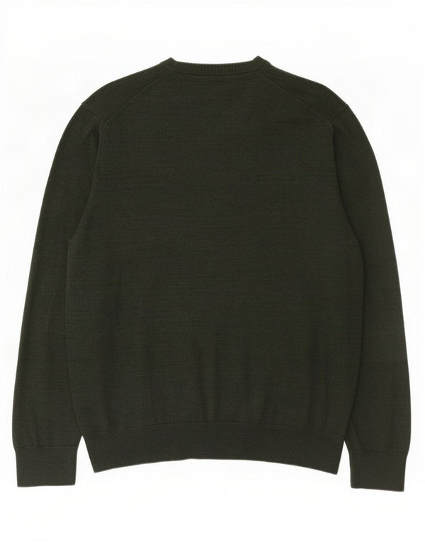 Marks & Spencer Męski sweter z okrągłym dekoltem, bawełniany khaki, 2XL