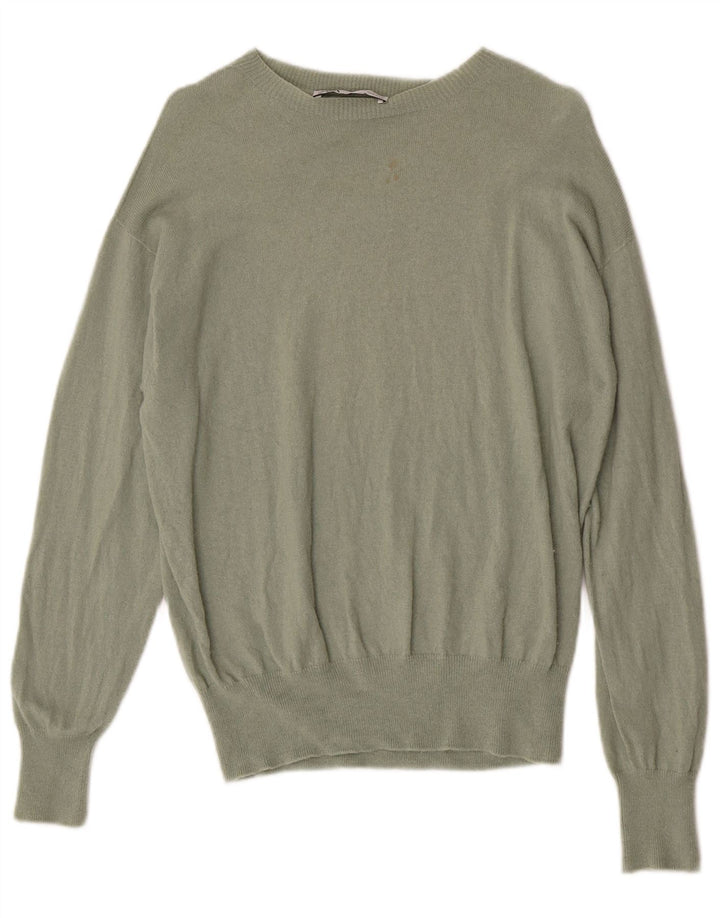Sweter damski Zara z dekoltem w łódkę, UK 14, średnia wełna khaki