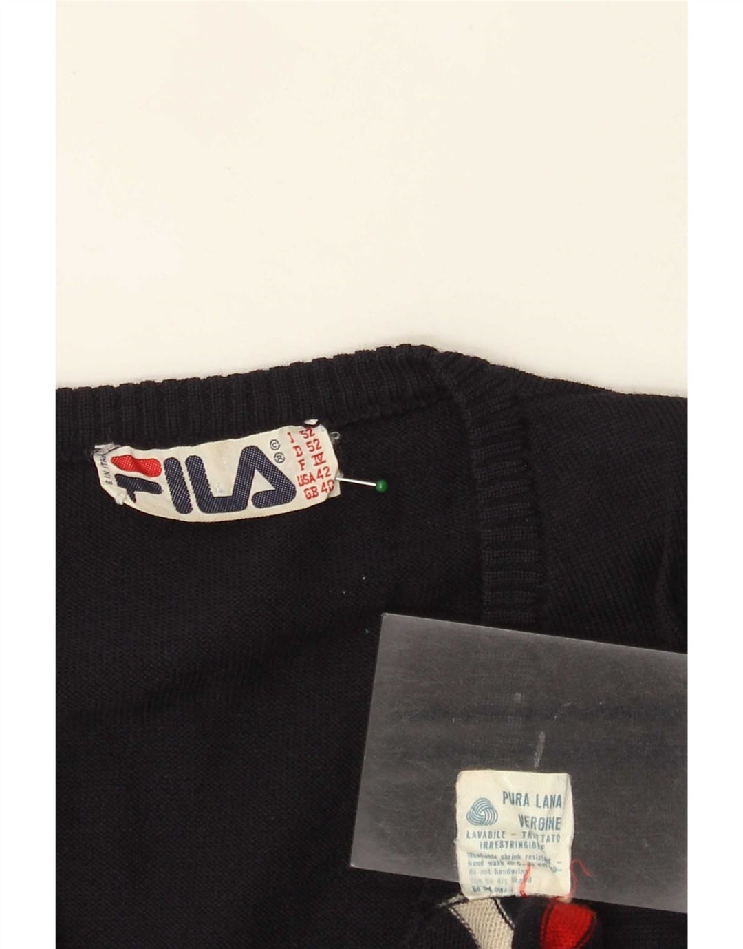 Podkoszulek męski Fila Vest UK 40 Średni granatowy wełniany w paski