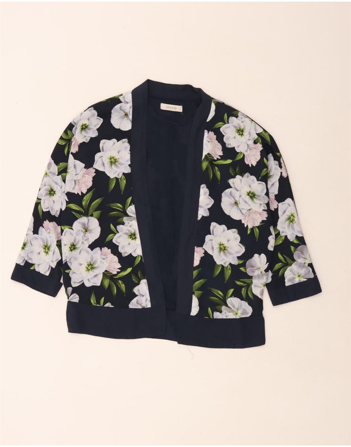 Damski kardigan oversize Oasis UK 12, średni granatowy w kwiaty