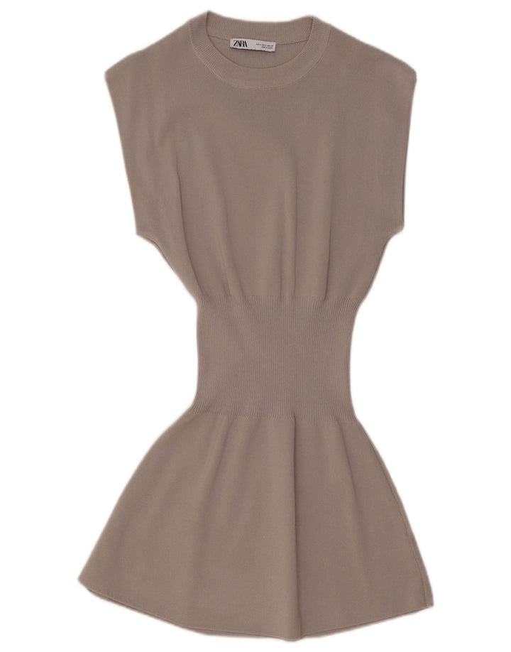 Damska sukienka sweterkowa ZARA UK 8 Small Grey