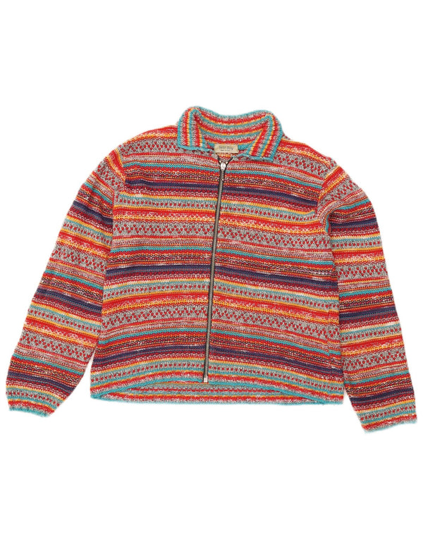 Sweter damski Wit Boy Crop Cardigan UK 12, średnie, wielokolorowe paski