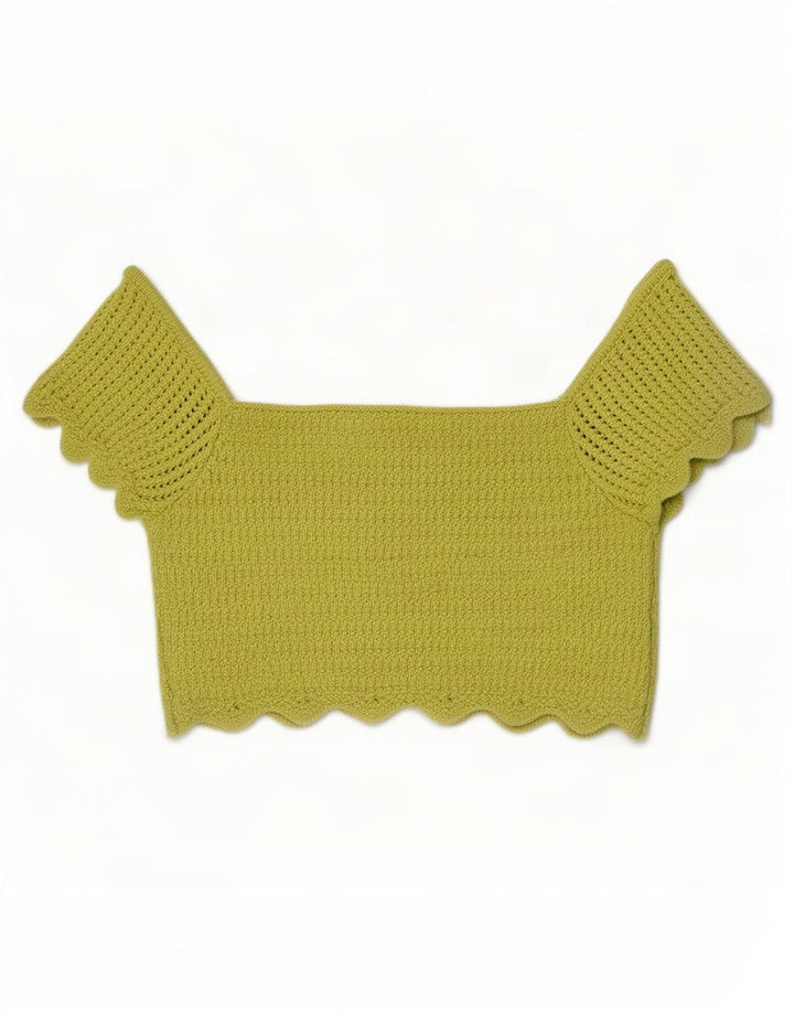 Damski dzianinowy krótki top Zara UK 8 Small Green