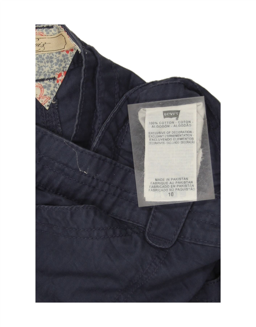 LEVI'S Womens Cargo Shorts US 10 Large W34  Navy Blue Cotton Vintage Levi's and Second-Hand Levi's from Messina Hembry 