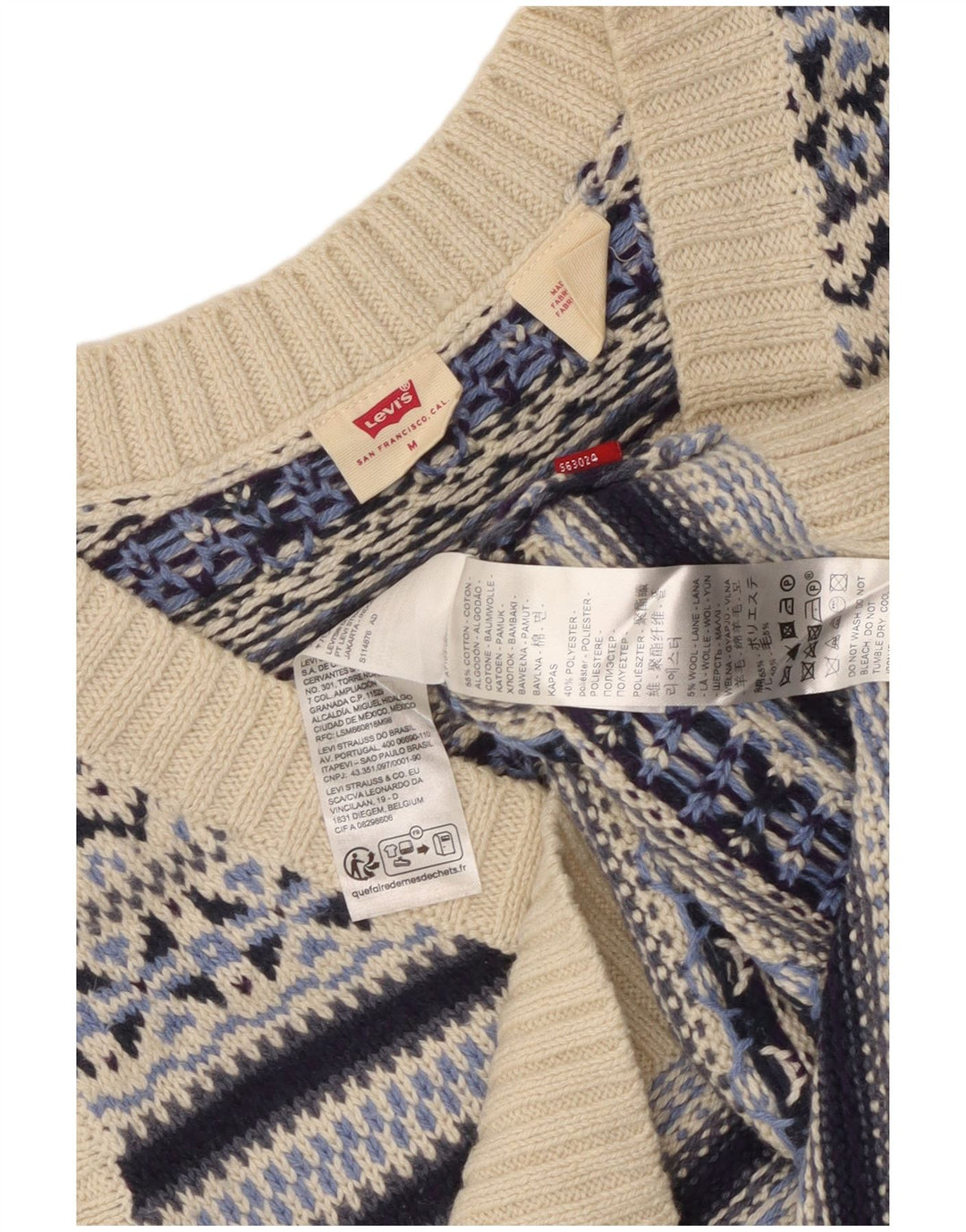 Damski podkoszulek Levi's Crop Vest UK 12 Średni niebieski Fair Isle Cotton