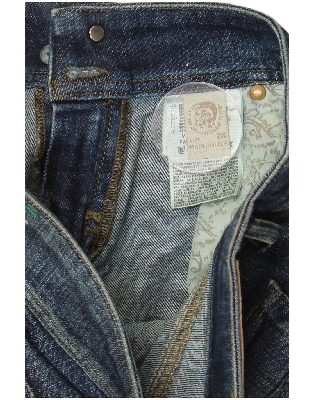 DIESEL Damskie jeansy slim W28 L32 Granatowe bawełniane