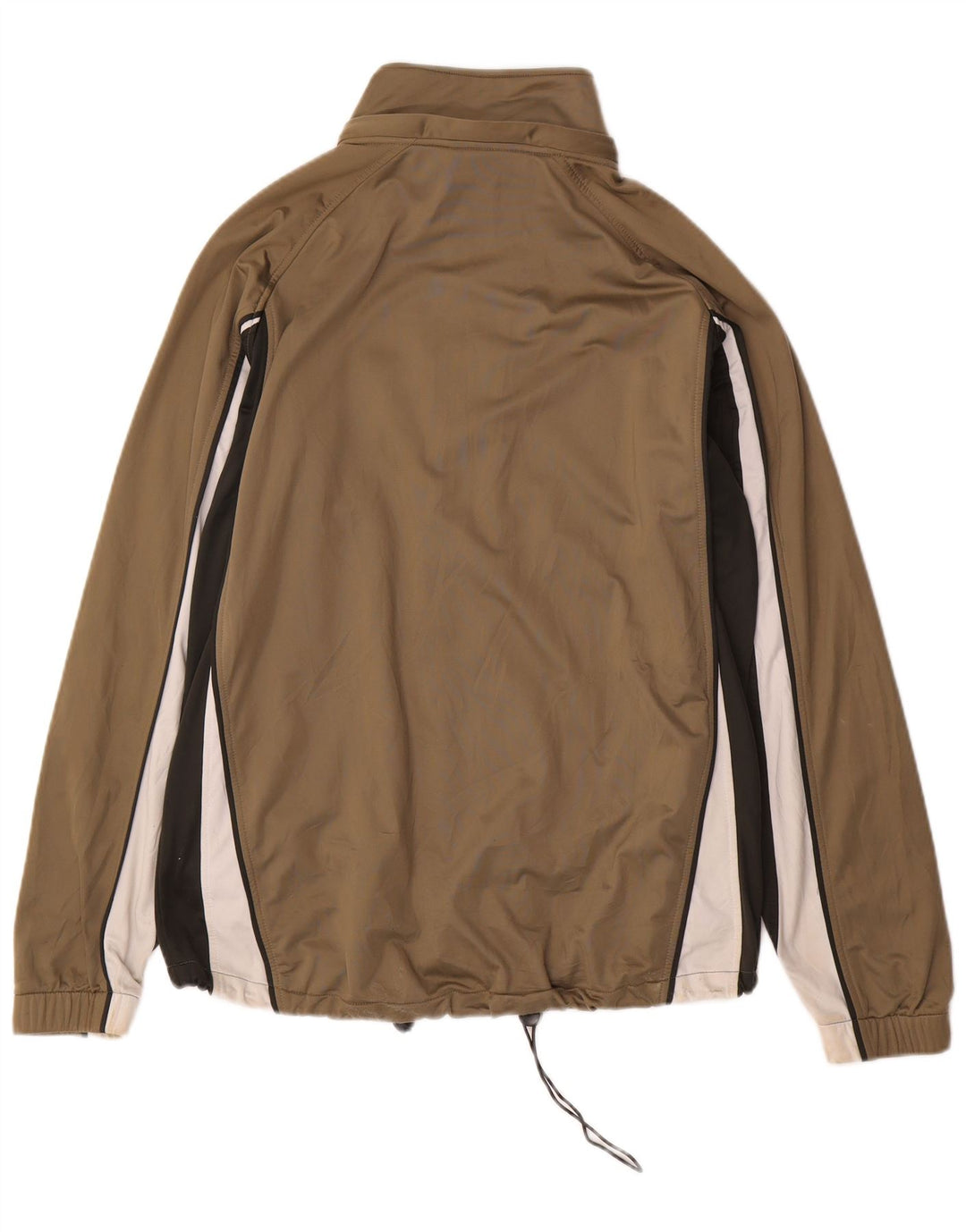 Męska kurtka dresowa Asics, średnia, khaki, poliester z blokami kolorów