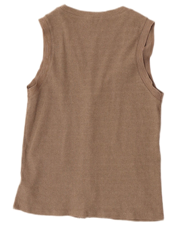 Damski sweter bez rękawów Zara UK 10 Small Beżowy Akryl