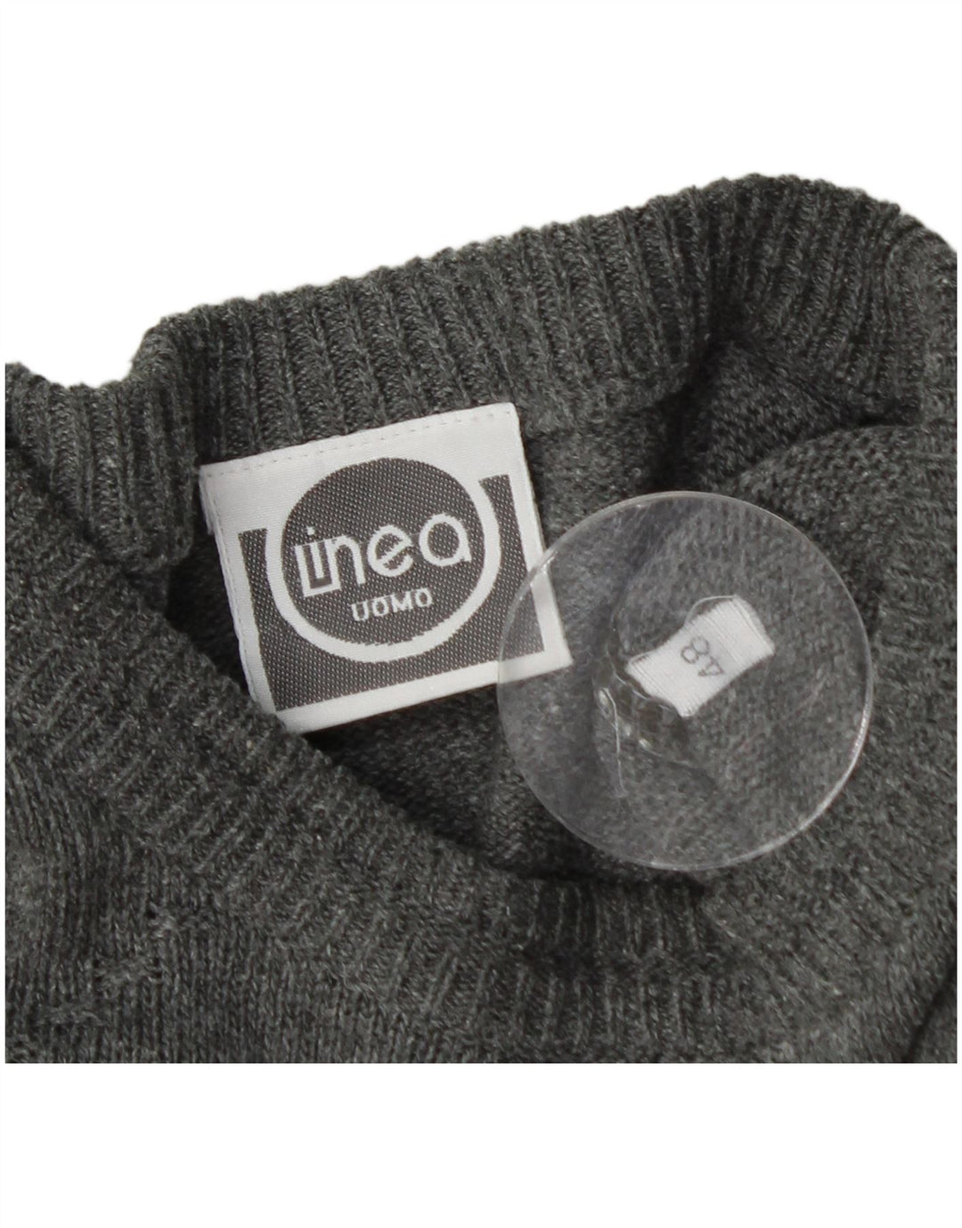 LINEA Męski sweter z okrągłym dekoltem IT 48 w średnie, wielokolorowe paski