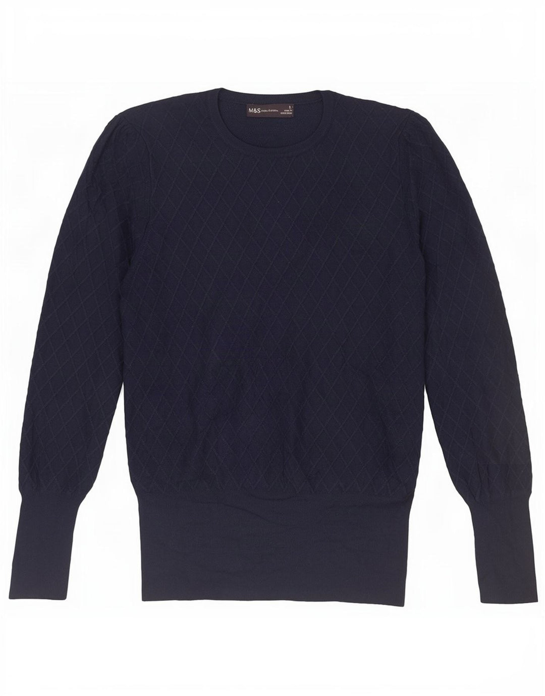 Sweter damski Marks & Spencer z okrągłym dekoltem, UK 12, średni granatowy