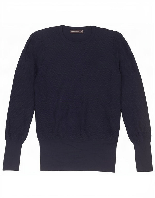 Sweter damski Marks & Spencer z okrągłym dekoltem, UK 12, średni granatowy