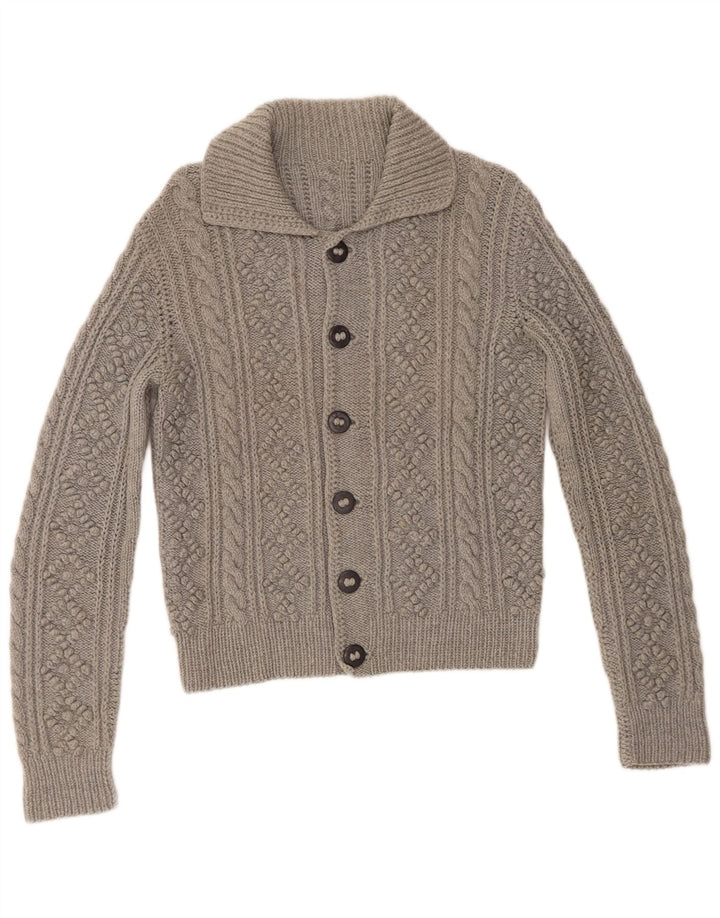 Sweter damski w stylu vintage, UK 12, średni szary