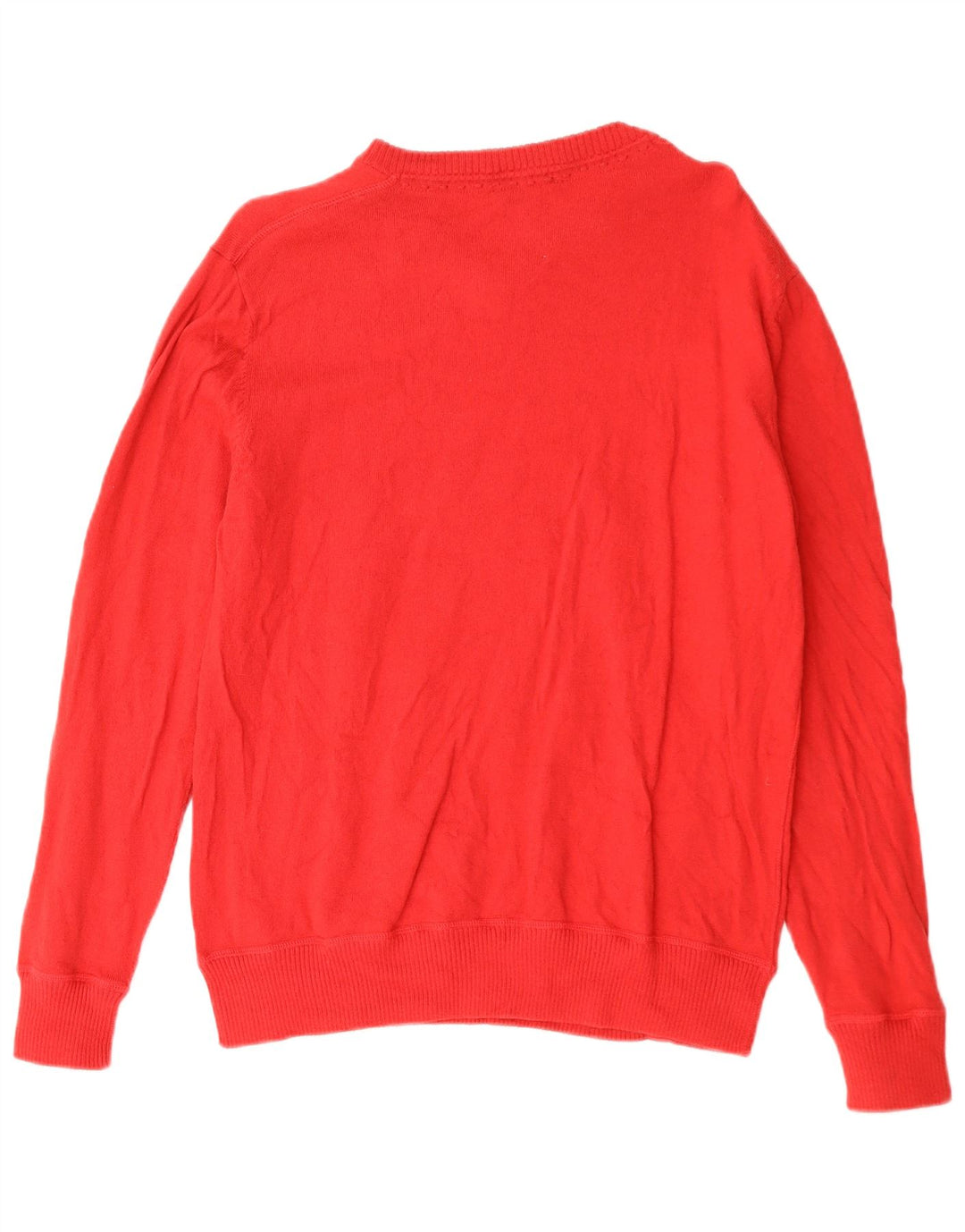 Think Różowy damski sweter z dekoltem w kształcie litery V, XL, czerwona wełna