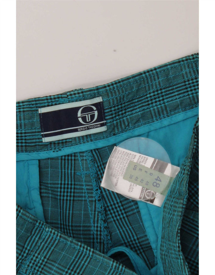 Męskie spodenki cargo Sergio Tacchini IT 48 Medium W32, bawełna w niebieską kratkę