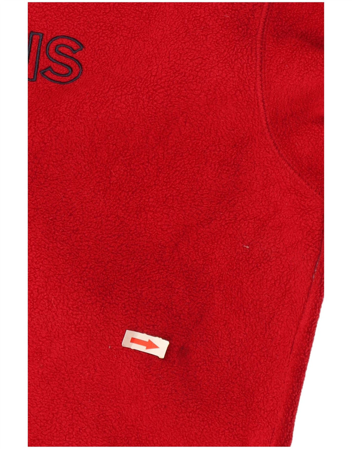 Męski polarowy sweter Nautica XL z graficznym zamkiem błyskawicznym XL, czerwony poliester