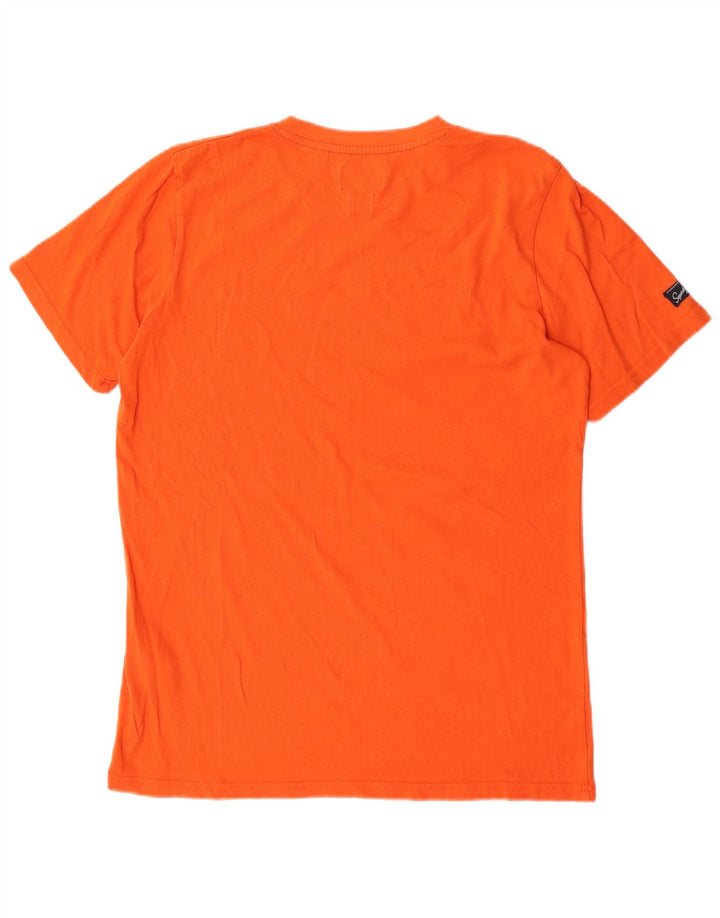 Męski T-shirt Superdry z grafiką, średni pomarańczowy, bawełniany