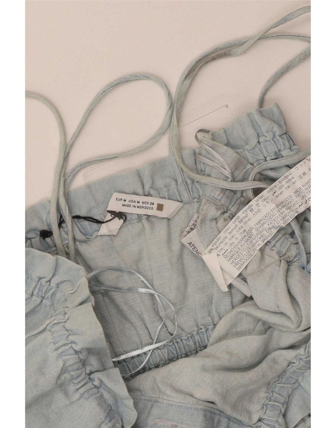Damski top na ramiączkach Zara UK 12, średni niebieski, bawełniany