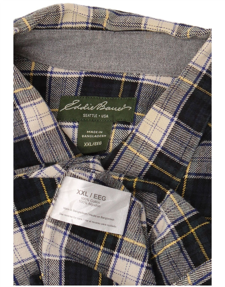 Koszula flanelowa męska EDDIE BAUER 2XL, bawełniana, granatowa w kratę