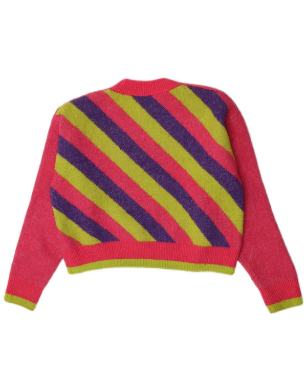 Damski sweter Zara Crop Graphic z okrągłym dekoltem UK 10 Small Pink