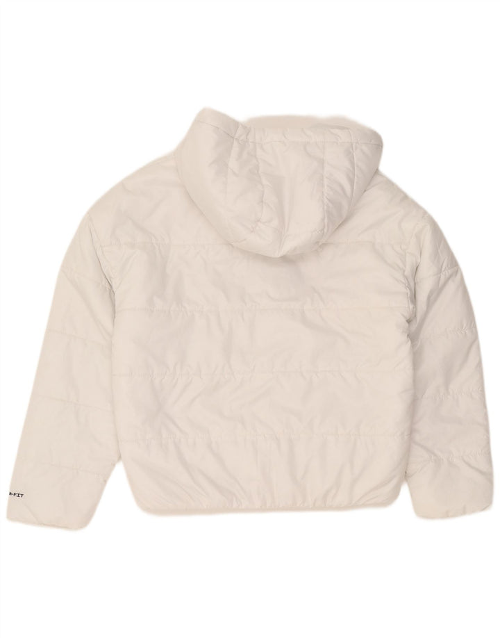 Damska kurtka z kapturem, oversize, wyściełana Nike Therma-Fit, UK 10, mała, biała
