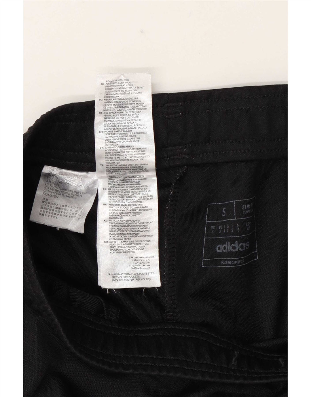 Męskie spodnie dresowe Adidas Slim Fit, małe, czarne, poliestrowe