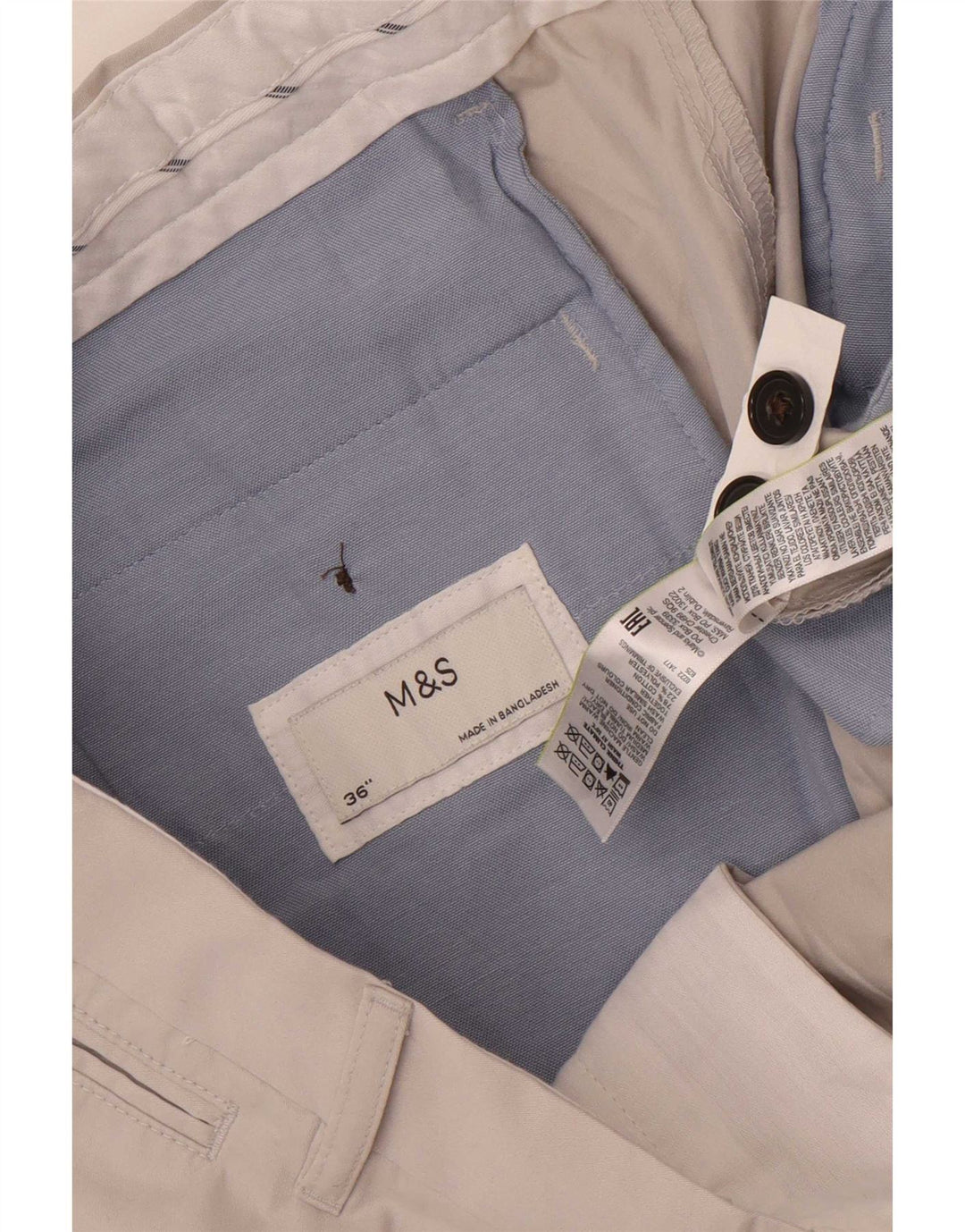 Męskie spodenki Chino Marks & Spencer W36, duże, szare, bawełniane