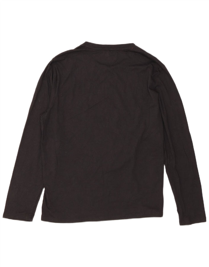 Męski top graficzny Chaps z długim rękawem XL, czarny, bawełniany