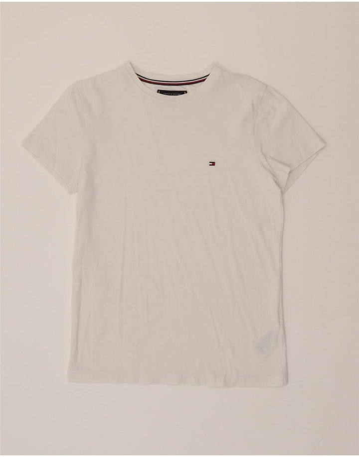 T-shirt męski TOMMY HILFIGER, mały, biały, bawełniany