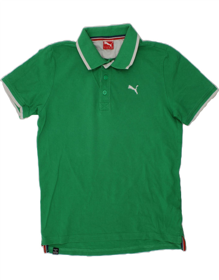 PUMA Boys Polo Shirt 11-12 Years Green Cotton Vintage Puma and Second-Hand Puma from Messina Hembry 
