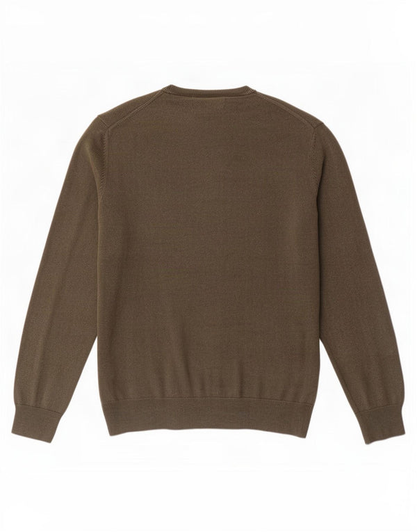 Marks & Spencer Męski sweter z okrągłym dekoltem XL, bawełniany khaki