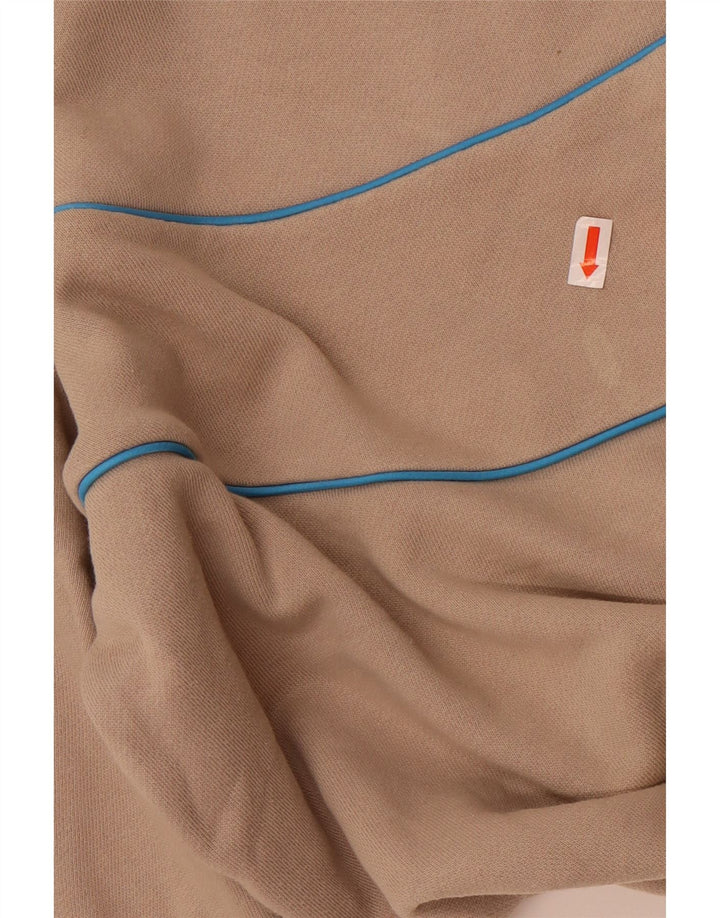 Adidas Męska bluza sweterkowa, mała, beżowa, bawełniana z blokami kolorów