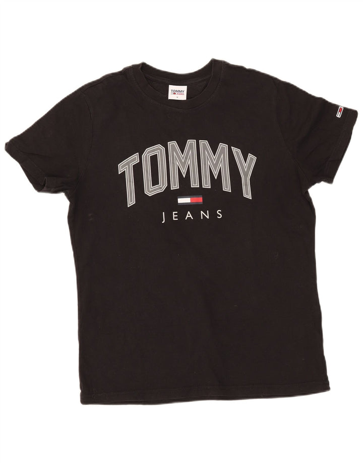 Męski T-shirt z grafiką Tommy Hilfiger, średni czarny