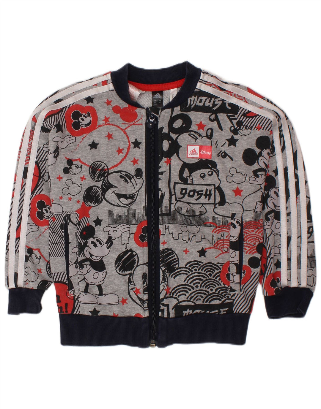 Kurtka chłopięca ADIDAS Mickey Mouse dresowa, 18-24 miesiące, szara