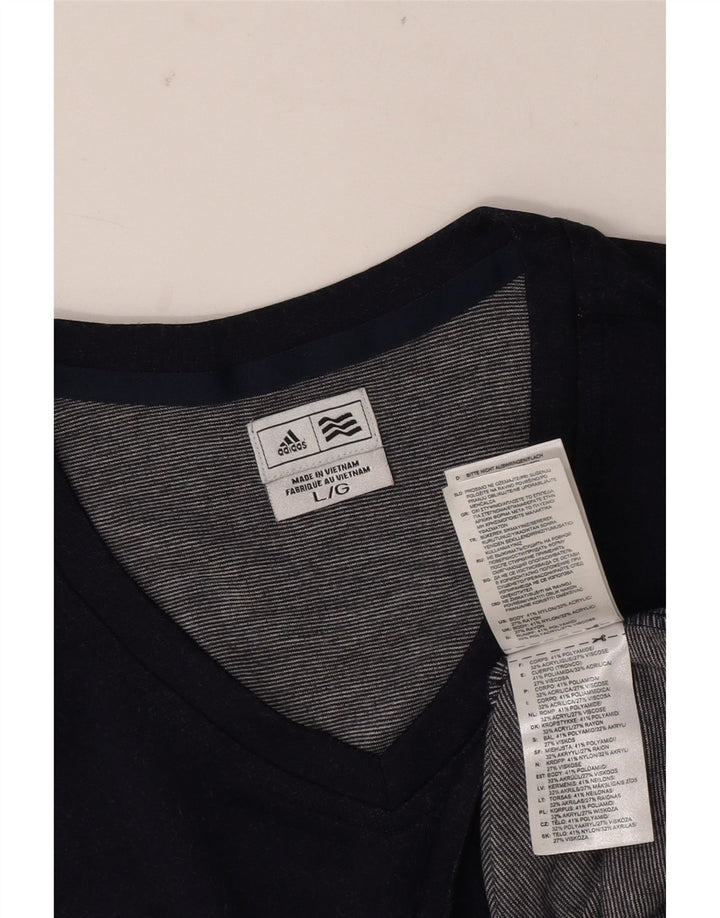 Adidas Męska koszulka bez rękawów z kamizelką, duża, granatowa, nylonowa