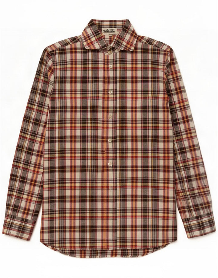Męska koszula flanelowa w stylu vintage, rozmiar 36 XS, wielobarwna kratka
