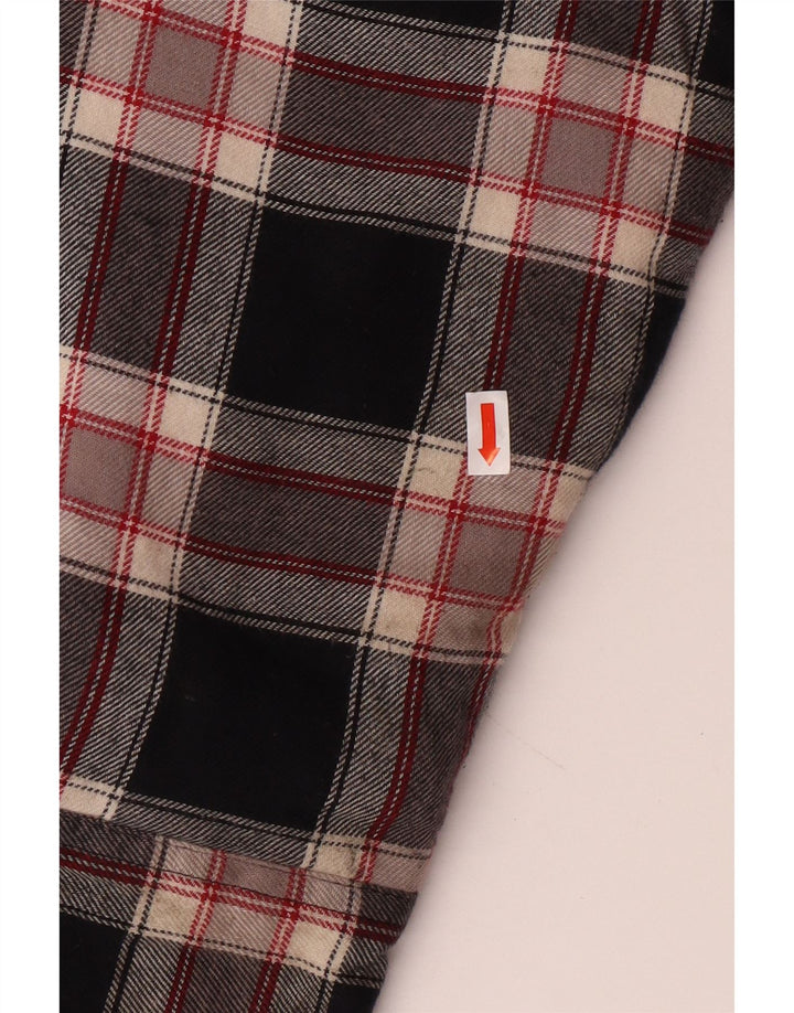 WRANGLER Mens Lumberjack Flannel Shirt Small Black Check Cotton