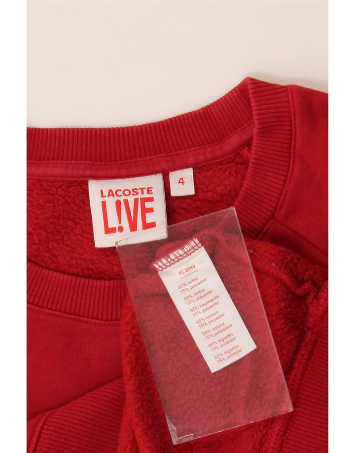 Męska bluza z grafiką Lacoste, rozmiar 4, średnia czerwona bawełna