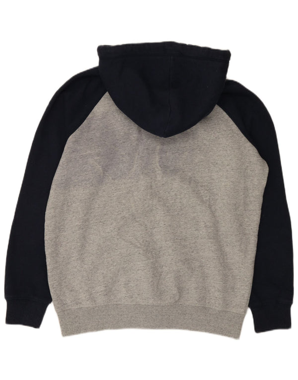 Męski sweter z kapturem i zamkiem Superdry XL, szara, bawełniana w bloki kolorów