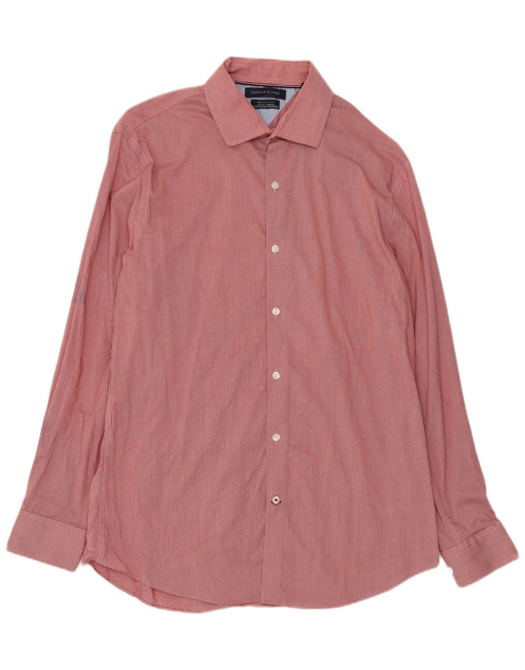 Koszula męska Tommy Hilfiger Flex Slim Fit w rozmiarze 16, duża czerwona pepitka
