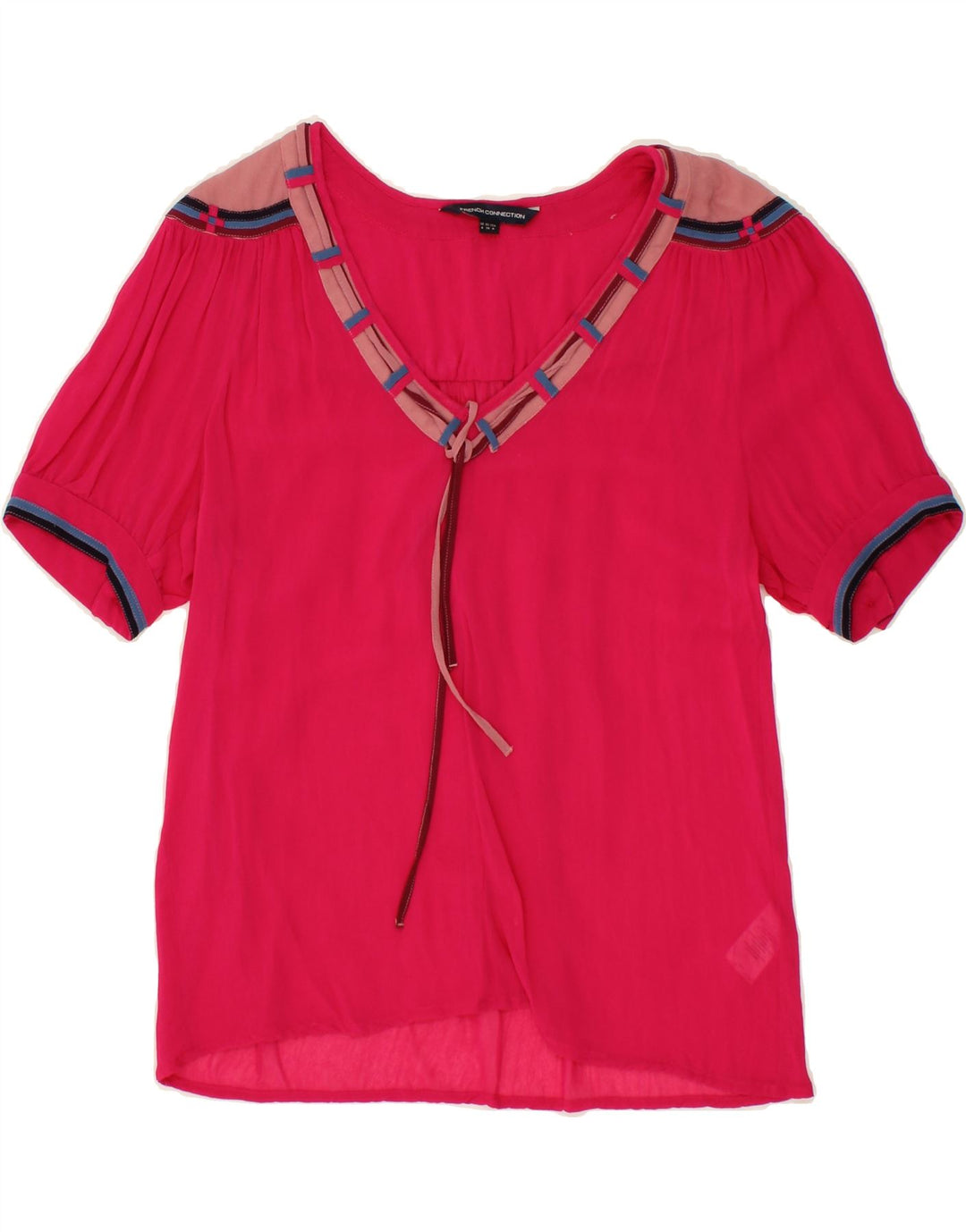 FRENCH CONNECTION Womens See Through Blouse Top UK 8 Small Pink Viscose Vintage French Connection and Second-Hand French Connection from Messina Hembry 