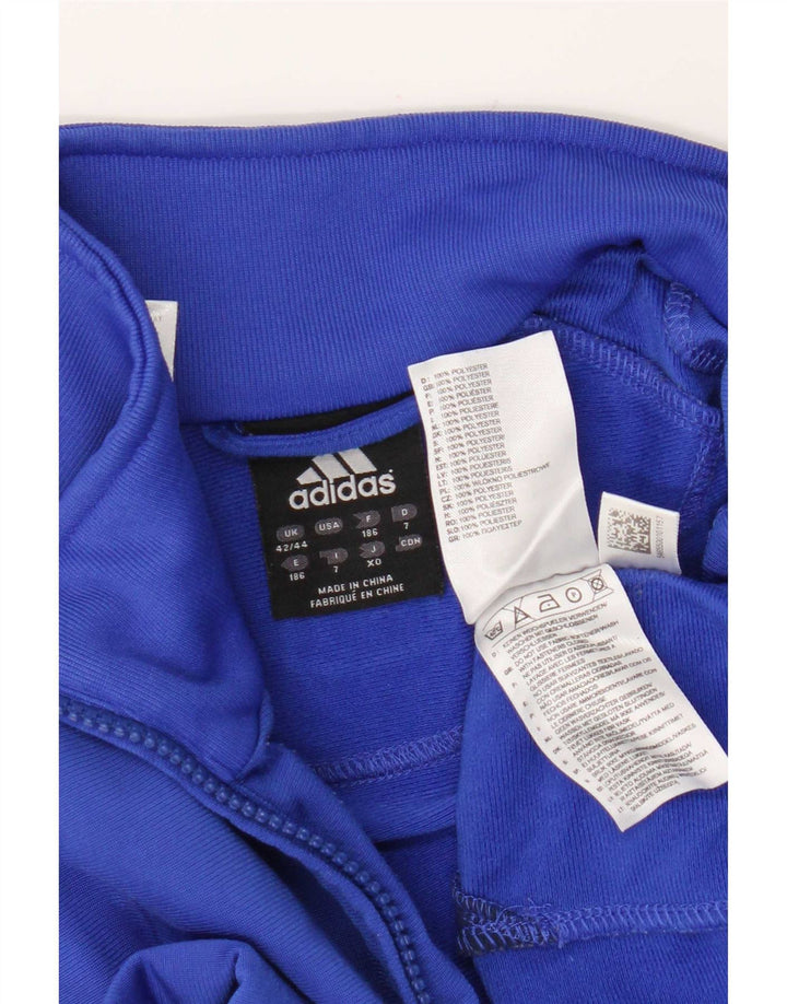 Adidas Męska bluza dresowa UK 42/44 Duży niebieski poliester z blokami kolorów