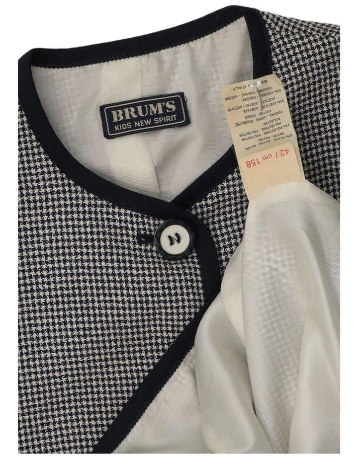 Brums Dziewczęca marynarka zapinana na 5 guzików 13-14 lat w czarną kratkę Rayon
