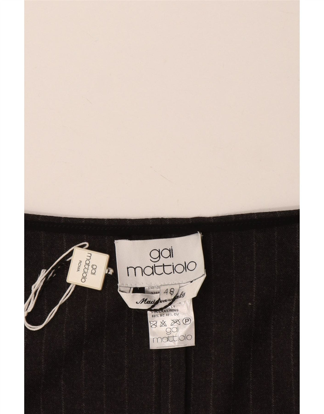 GAI MATTIOLO Damska krótka bluzka bez rękawów IT 48 XL w szare prążki