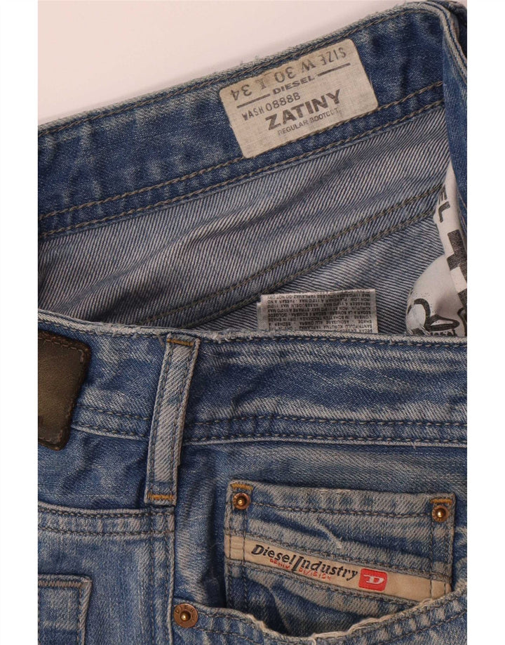 Diesel Męskie Zatiny Regular Bootcut Jeansy W30 L30 Niebieskie bawełniane