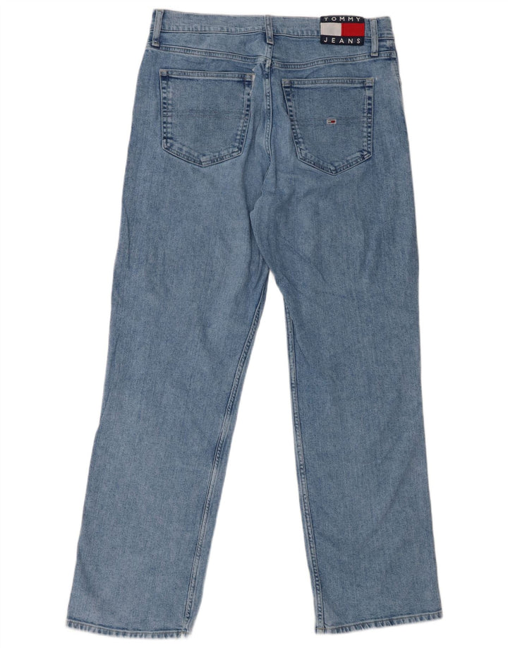 Męskie proste dżinsy TOMMY HILFIGER ze średnim stanem W31 L32, niebieska bawełna