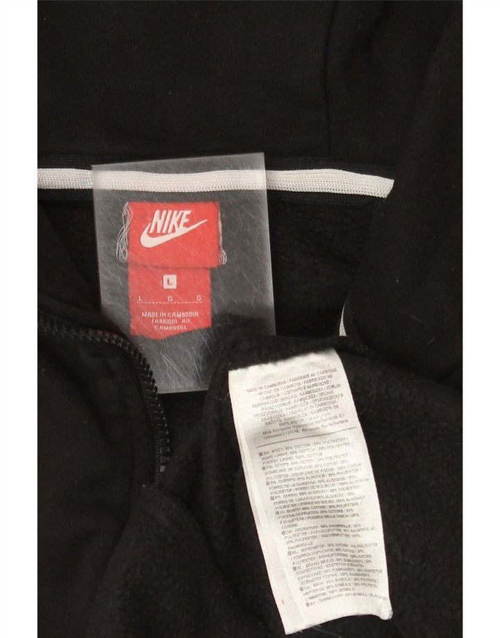 Męski sweter z kapturem i zamkiem błyskawicznym Nike, duży, czarny, bawełniany